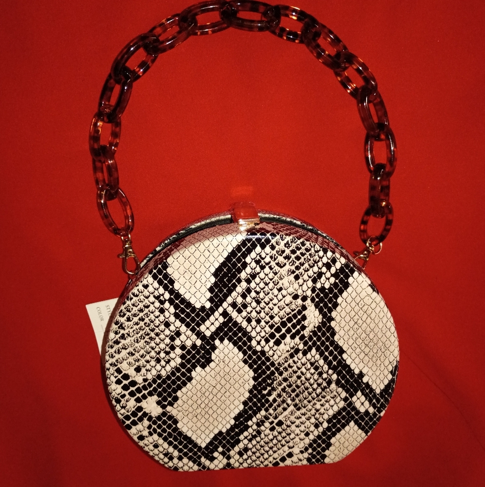 Snakeskin P. with Chain Handle